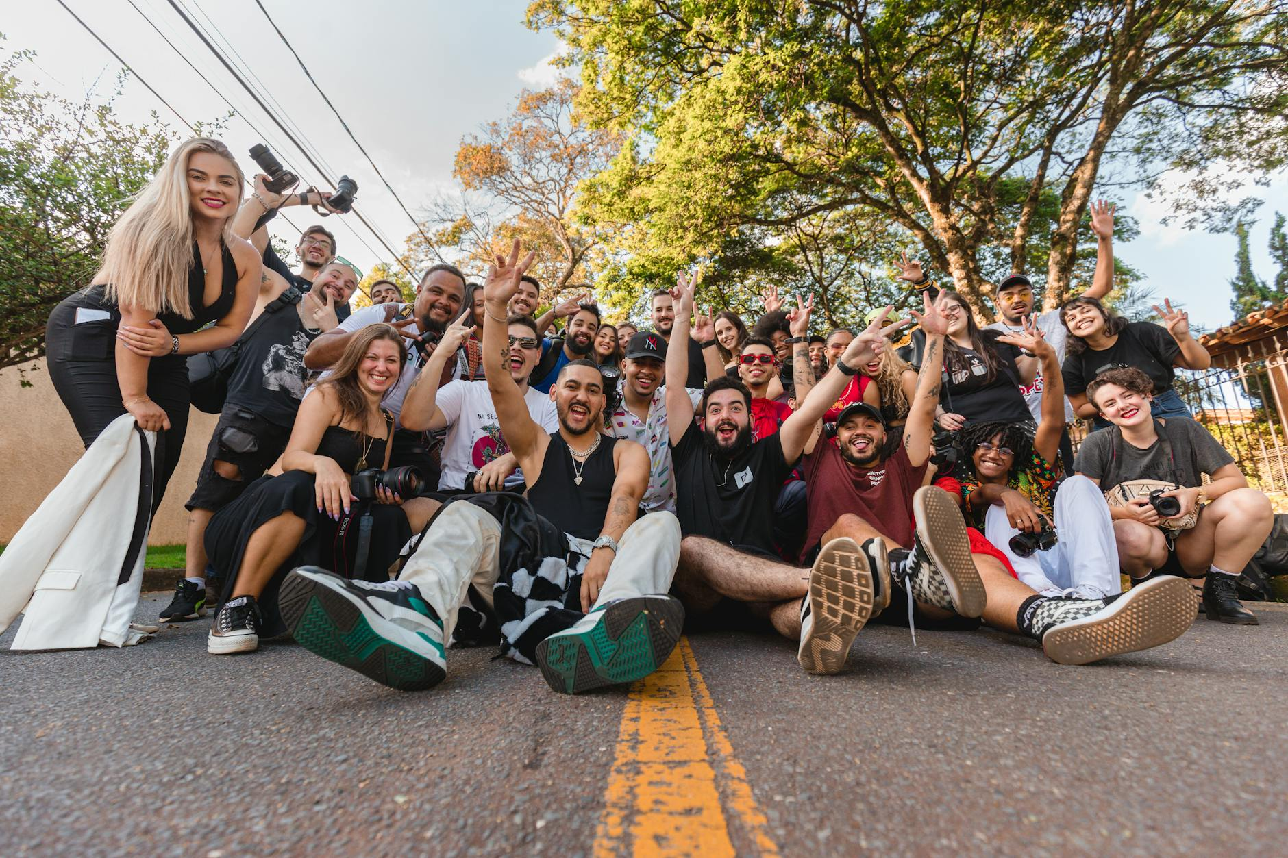 people sitting on the street