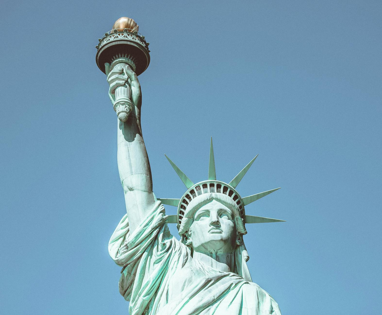 iconic view of the statue of liberty in new york